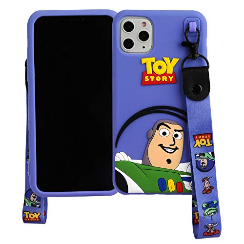 Phenix Color Cartoon Case for iPhone 11 Pro Max 6.5", Cartoon 3D Cute Soft Silicone Rubber Protective Gel Back Cover with Strap,Animated for Kids Girls (Buzz Lightyear, iPhone 11 Pro Max 6.5")
