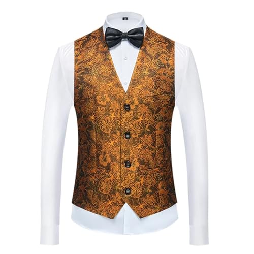 Men’s Single-Breasted V-Neck Suit Vest with Bowtie– Formal Waistcoat for Wedding or Party4
