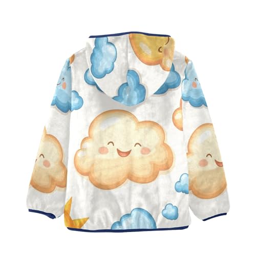 Colorful Cloud Girls Fleece Jacket Girls Fall Jacket Girls Zip Up Hoodie Girls Sherpa Jacket 2-10T2