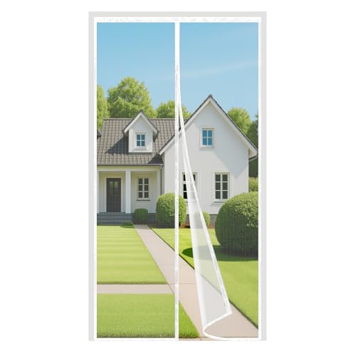 4UMOR Moustiquaire Porte Fenêtre 120x220cm, Rideau Porte Magnétique Anti Mouche, Se Ferme Automatiquement, Filet Fin et Résistant, Largeur Supérieure Jusqu'à 3,8cm,...