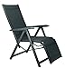 Kettler Relaxsessel Basic Plus – wetterfester Klappstuhl aus Aluminium und mit hautsympathischem Gewebe – verstellbarer Liegestuhl für Terrasse und Garten – anthrazit & anthrazit