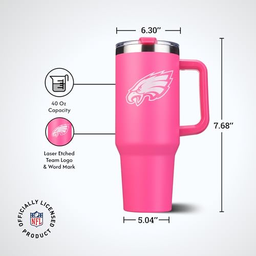 Image of The Memory Company Officially Licensed NFL - Philadelphia Eagles 40oz Pink Game Day Tumbler with Team Logo