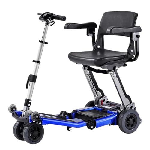 Freerider USA Luggie Elite Foldable Scooter, 320 lbs Weight Capacity, 4 mph Top Speed, 40 Degree Turning Radius (Blue, 10.5ah)