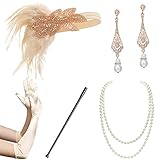 BABEYOND 1920s Flapper Accessories Gatsby Costume Accessories Set 20s Flapper Headband Pearl...