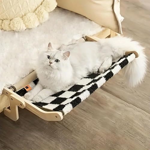 Adjustable Cat Window Hammock Bed - Soft Cozy Cat Perch for Indoor Cats Easy to Install on Window Sill or Bedside Space-Saving Durable Cats Lounge with Comfortable Fabric
