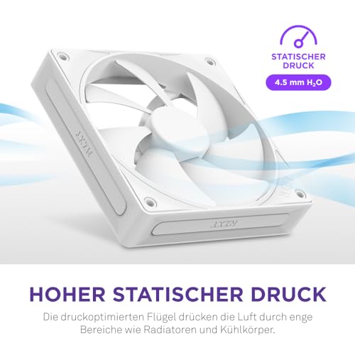 NZXT F120P - 120mm Static-Pressure PC-Lüfter - Weiß – Ansicht 2