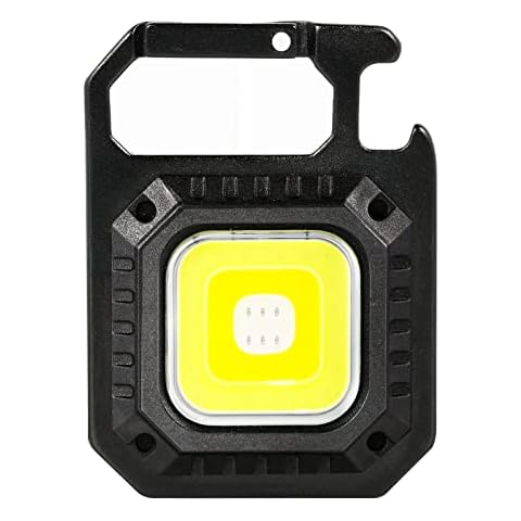 Lyneun Small LED Flashlight, 670 Lumens Keychain Mini Torch Rechargeable, 7 Lighting Modes Magnetic Pocket Work Light with Folding Bracket Bottle Opener for Inspection Emergency Camping Outdoor Cover