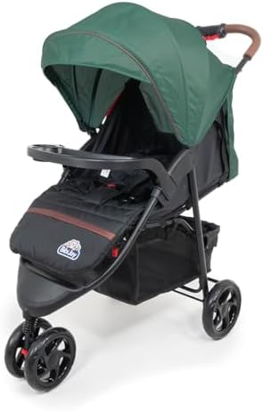Carrinho de Bebê 3 Rodas Confort Até 15 Kg Bibi Joy (Verde) Leve,...