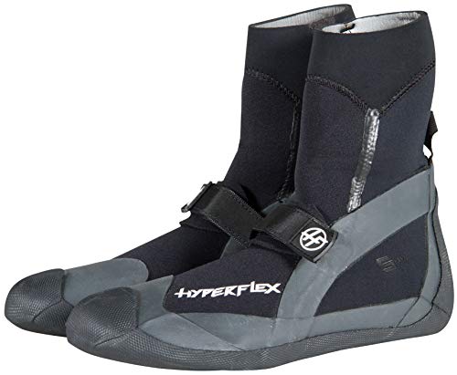Hyperflex Pro Series Round Toe Surfing Boots - Available in 3MM, 5MM or 7MM – Keep Warm, Feels Like Your Barefoot, Black 5