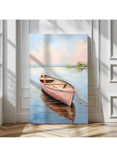 Affiche bateau rose pour une décoration de chambre minimaliste 60x80 cm