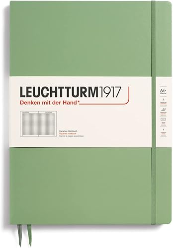 Miniatura 22 de LEUCHTTURM1917 - Cuaderno de tapa dura Master Slim A4+ - 123 páginas numeradas para escritura y diario (negro, a rayas)