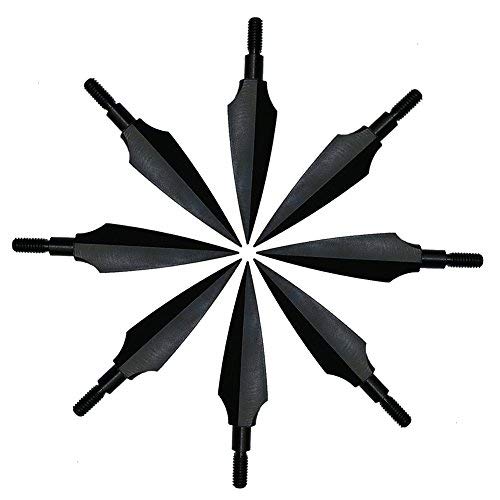 Huntingdoor Traditional Broadheads 12Pcs Hunting Arrow Heads Screw-in Solid Metal Archery Arrow Tips Medieval Arrowhead Old School for Hunting and Target