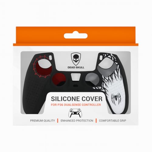 Image of DEADSKULL - Spidy Edition Protective Cover Case Compatible with PlayStation DualSense Anti-Slip PS5 Remote Skin, PS 5 Controller Accessories,Silicone Sleeves Set (Red & White)