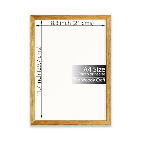 Image of A4 Photo Frame | Vibrant Orange Photo Frame For Wall Decor | Durable Wooden Frame | Wall Frames To Energize Decor | Birthday Photo Frames (8.3x11.7 inch, Orange)