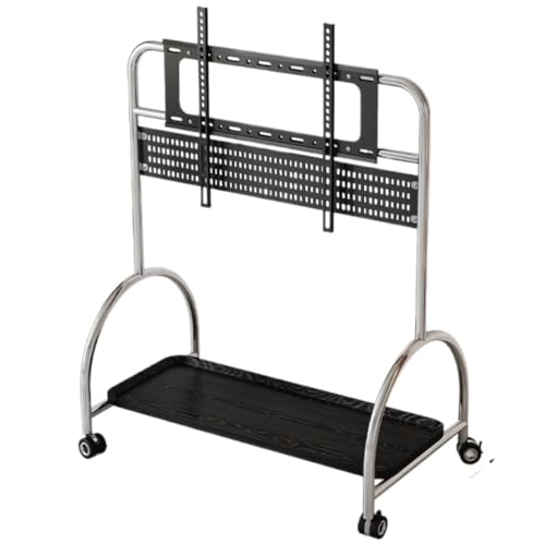 Support Tv Pied Tv Support Tele Meuble TV Mobile Roulant Avec Étagère Sur Roulettes Pour Téléviseurs À Écran De 45 À 65 Pouces, Étagère AV Réglable En Hauteur, VESA Maximum 400x400mm Support Tv Sur Pi