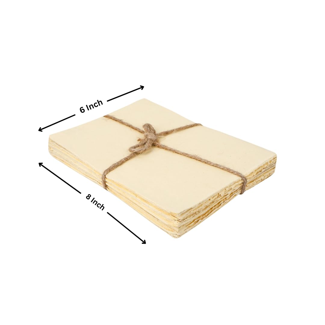 Overdose Deckle Edge Paper, Pack of 50, Handmade Cotton Sheets, Paintings, Drawings, Letters, Stationery, Thick 200 GSM - Image 2