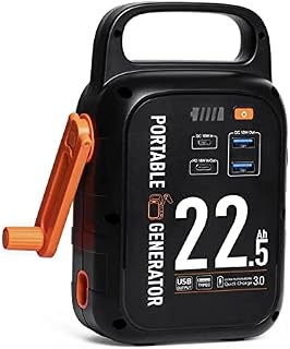 wzwyyds 22500mAh Portable Generator Hand Crank Solar Charger Power Bank for Phone Laptop, Uninterrupted Power Anytime, Anywhere for Home Emergencies