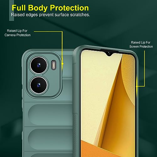 Image of Amazon Basics Back Case Cover for Vivo Y16 (Silicone Dark Green)