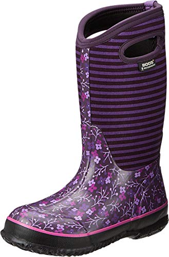 Bogs Kids Classic High Waterproof Insulated Rubber Neoprene Rain Boot, Flower Stripe/Purple/Multi, 11 M US Little Kid Bogs Kids Classic High Waterproof Insulated Rubber Neoprene Rain Boot, Flower Stripe/Purple/Multi, 11 M US Little Kid