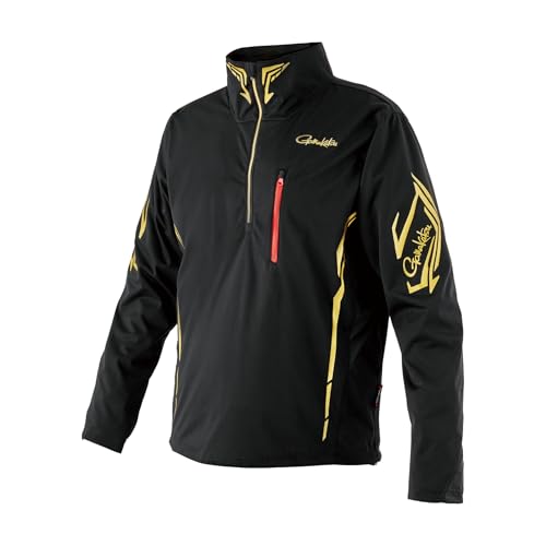 がまかつ(Gamakatsu) プルオーバー ジップシャツ ブラック/ゴールド 3Lサイズ GM3794のサムネイル