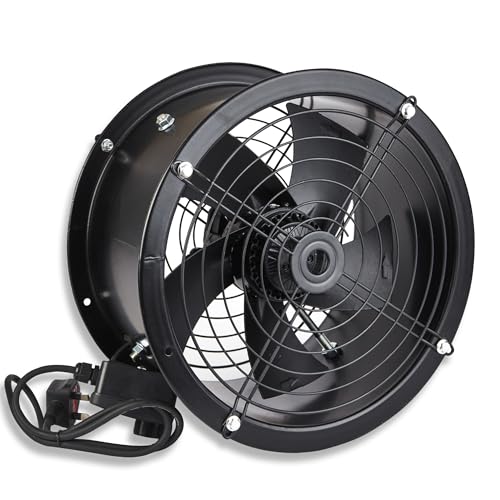 POWERSTAR ELECTRICALS Ventilador de conducto axial industrial con carcasa – Extractor comercial de alta potencia para cocina y toldo de 12, 16, 18, 20, 22 y 24 pulgadas (controlador de velocidad de 18