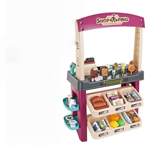 GERRBG アンパンマン レジ スター ショッピングカート おもちゃ 買い物カート おままごと ごっこ遊び スーパーマーケット 48点セット お店屋さんごっこ ショッピングカート 手押し車 お買い物カート 収納可 おもちゃ 組立式 子供用 誕生日 クリス