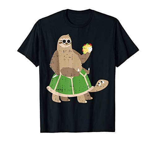 Funny Sloth Turtle Cinco De Mayo Taco Animal Lover Mexican Maglietta
