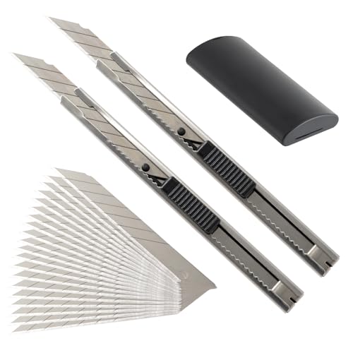 Gomake Wrapping Paper Cutter Utility knife 9mm Stainless Steel Handled Lockable Box Cutter with 30 Degree Snap Off Blades for Vinyl Film Cutting,Craft Knife,Window Tint Gift Wrap Cutter