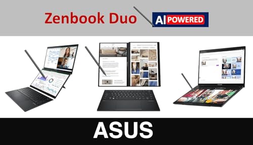 Image of ASUS Zenbook Duo ux8406 AI Powered 2-in-1 Laptop 14.0 inch Touchscreen OLED 3K 120Hz Display (Intel Ultra 9-285H, 32GB LPDDR5X, 4TB PCIe SSD, Active Pen, Backlit KB, Win 11 Home) w /DKZ USB Port Expander