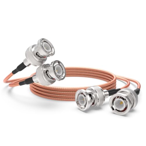 Superbat 50 Ohm BNC RG316 Cable 60cm-2pcs, Male to Male Coax Patch Lead | Flexible, Low Loss, High-temperature Resistant, for Radio Scanner/ Ham Radio/ Antenna Analyzer/ Security Camera/ Test Device