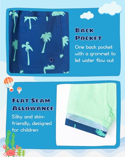 Image of SURF CUZ Boys Swim Trunks with Boxer Brief Liner Toddler Boy Stretch Swimsuit Shorts Quick Dry Swimming Trunks Bathing Suit