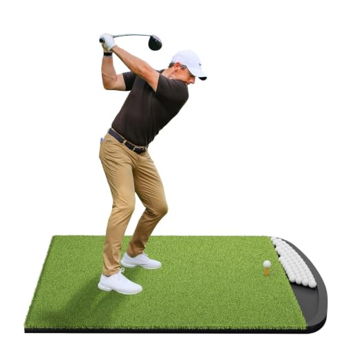 Integrated Golf Hitting Mat with Curved Ball Tray 5x4ft 26mm - image 1