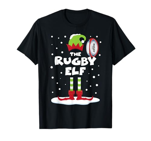 Snowy Xmas Rugby-Elf, passendes Familien-Weihnachtskostüm T-Shirt