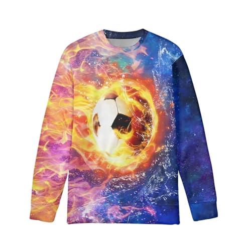Boys Long Sleeve Shirts Crewneck Sweatshirts Loose Pullover Tops 6-16 Years2
