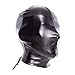 Headgear for Cosplay: Black Leather Hood with Lace-up Design, Perfect for Punk Style