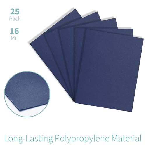 Image of Binditek 16 Mil Sand-Textured Binding Covers, Letter Size, Navy, 25 Pack