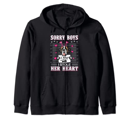 St Bernard Dog Valentines Day I Stole Her Heart Valentine Sudadera con Capucha