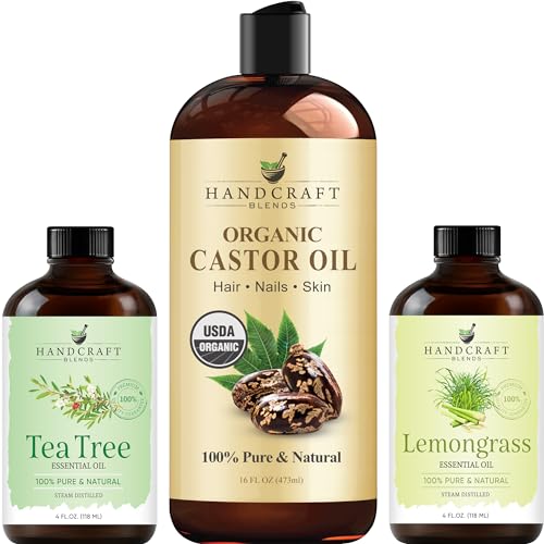 Handcraft Blends Castor Oil for Hair with Tea Tree Essential Oil ...