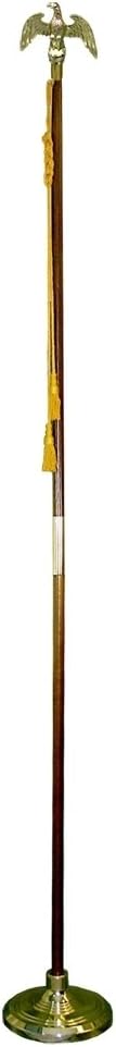 Annin Flagmakers 8 ft. Wood Pole Set Flag w/Gold Eagle, 8 lbs. Stand, Cord & Tassel