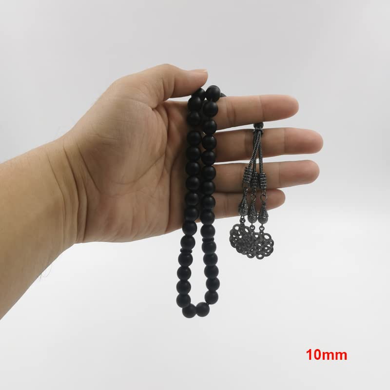 Amazon.com: Tasbih Men Black Matte agates Stone Muslim Prayer