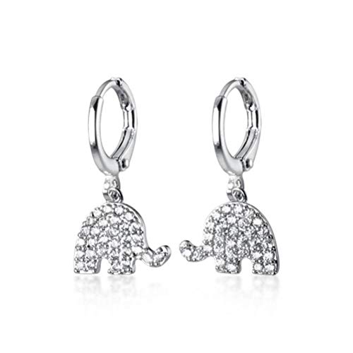 Boucles d'oreilles S925 anti-allergie style coréen éléphant diamant pour lobes sensibles