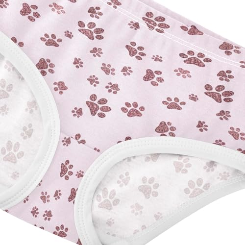 Rose Gold Dog Paw Prints Pink Girls Underwear Toddler 2t Cotton Panties for Girl Pattern Briefs Underpants4