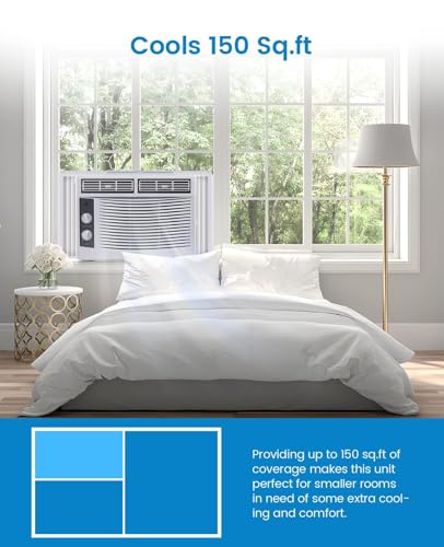 GarveeLife 5,000 BTU Window Air Conditioner - Cool up to 150 Sq. Ft. with Easy-to-Use Mechanical Controls and Reusable Filter, Perfect for Small Bedroom, Living Room, Home Office, White - Image 2