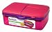 Sistema Lunch Collection Slimline Quaddie Lunch Box Food Storage Container, 50.7 Ounce/ 6.3 Cup, Assorted Colors