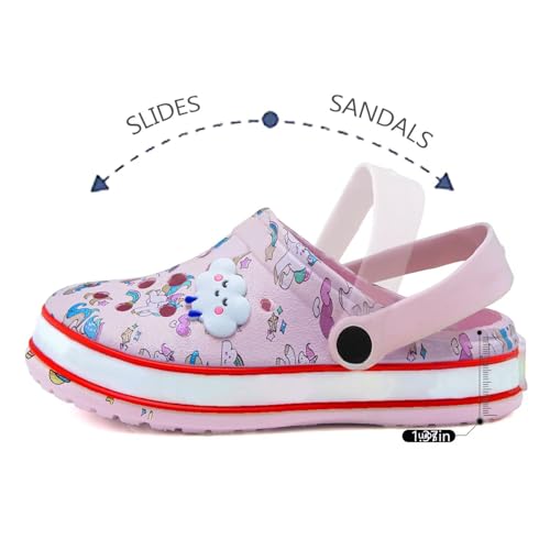 Image of XPKWS Toddler Kids Clogs Boys Girls LED Garden Shoes Light up Sandals Slip on Quick Dry Beach Slippers