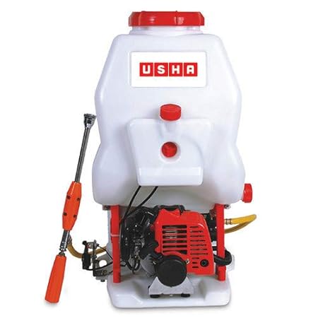 USHA INTERNATIONAL Knapsack Sprayer with Engine, 27 L (White)