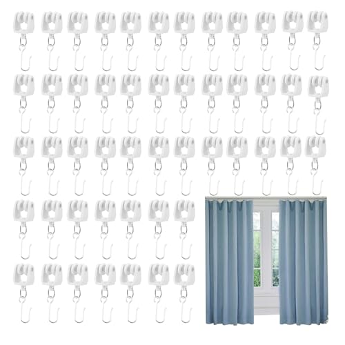 Ganchos de riel para cortinas, resistentes, flexibles, silenciosos, para baño, dormitorio, sala de estar, hotel, apartamento, ducha