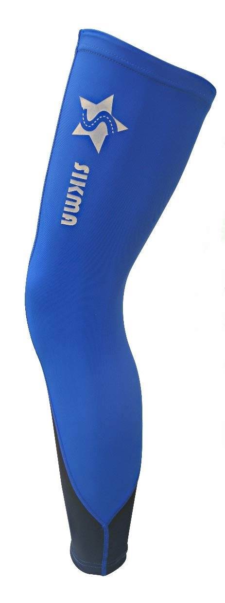 Sikma Men's Black/Blue Cycling Leg Warmer Uv Sun Protection Bicycle Knee Running Warmer (, L/Xl)