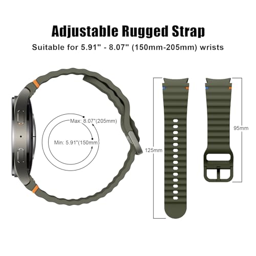 Image of Compatible with Samsung Galaxy Watch 7 Strap No Gap Sport Silicone Watch Band for Galaxy Watch 6 5 4 40mm 44mm Galaxy Watch 6 Classic 43mm 47mm,Watch 5 Pro,Watch 4 Classic Strap 42mm 46mm (Orange)