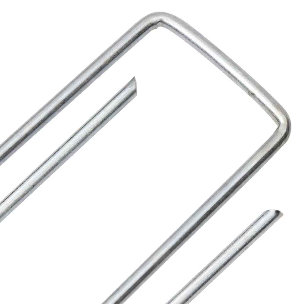 Anclaje de suelo en forma de U, 25 unidades, 15 x 3,5 cm, acero galvanizado, resistente para camping, jardín, accesorios de tienda de campaña y fijación de lona, ideal para estabilización y uso